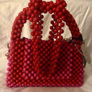 Kate Spade Red and Pink Beaded Handbag x Target